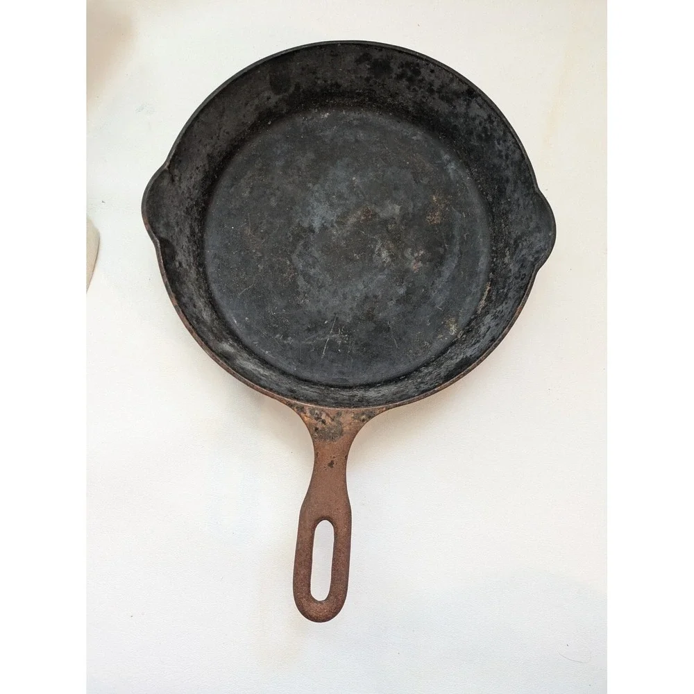 Griswold Iron Mountain 7 1032A Cast Iron Skillet Ban 2 Spout Unrestored